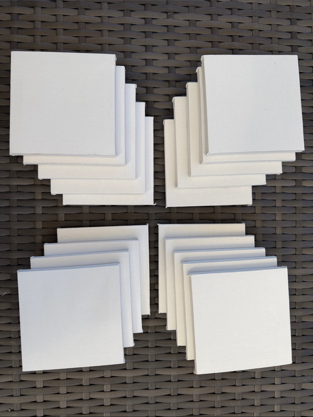 19 count 4”x4” Blank White Mini Canvas Squares - Multipack (Home Accents)